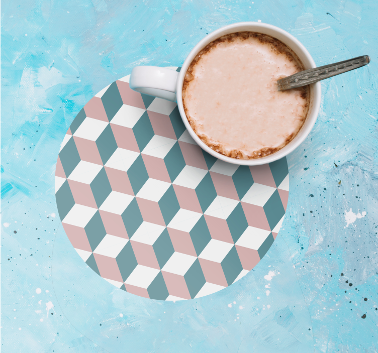 Sottobicchieri motivo cubico geometrico - TenStickers