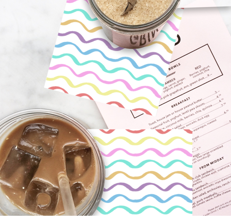 Sottobicchieri motivo curvo vivace - TenStickers