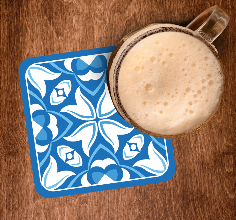 Sottobicchieri motivo floreale blu - TenStickers