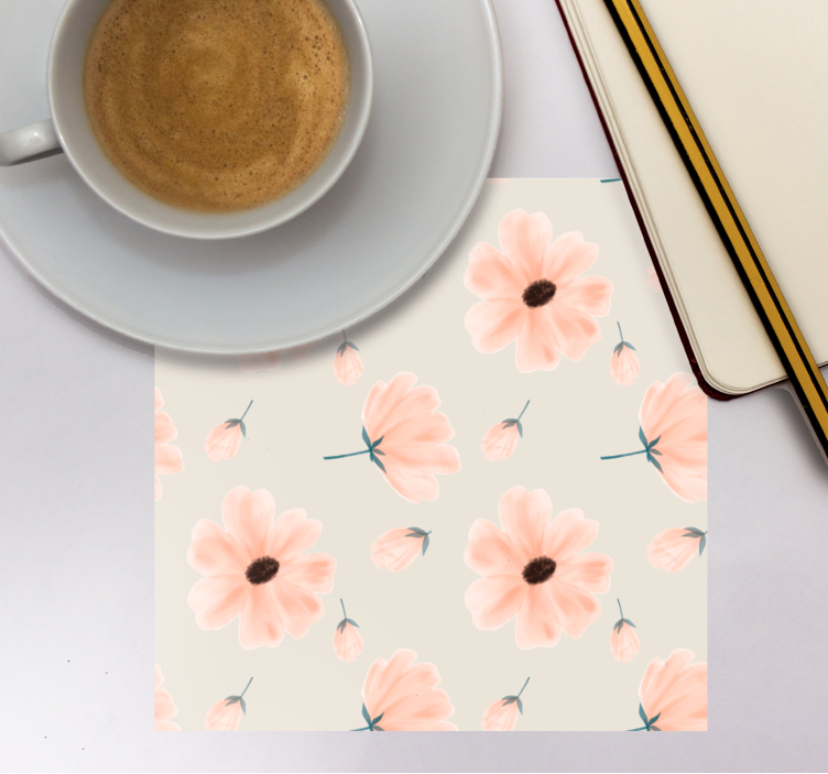 Sottobicchieri motivo floreale con petali morbidi - TenStickers