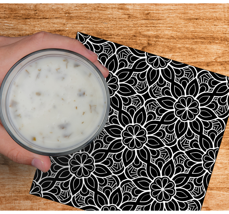 Sottobicchieri motivo floreale elaborato - TenStickers