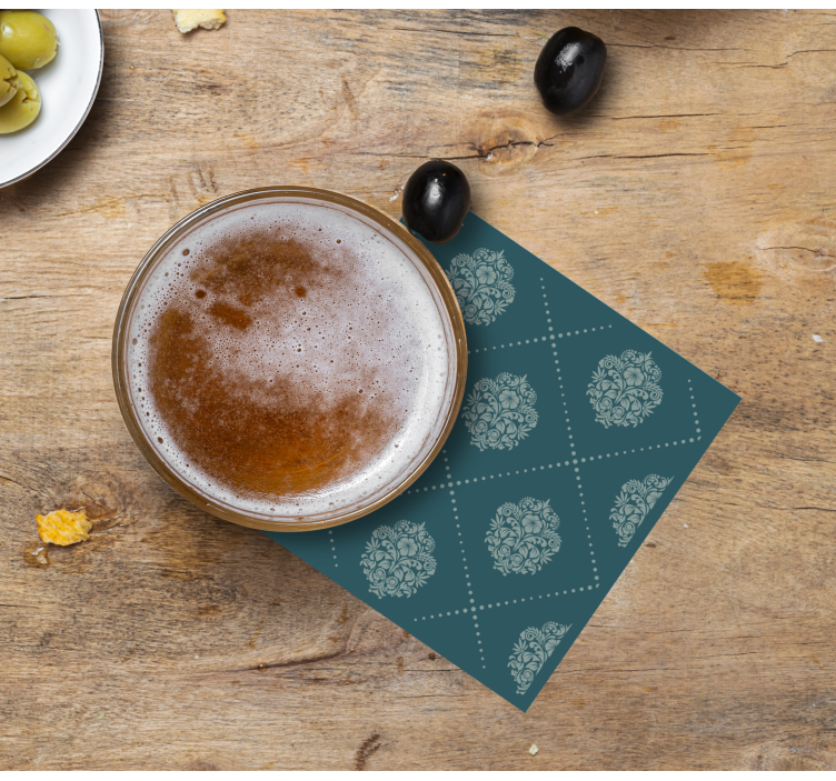 Sottobicchieri motivo floreale elegante - TenStickers