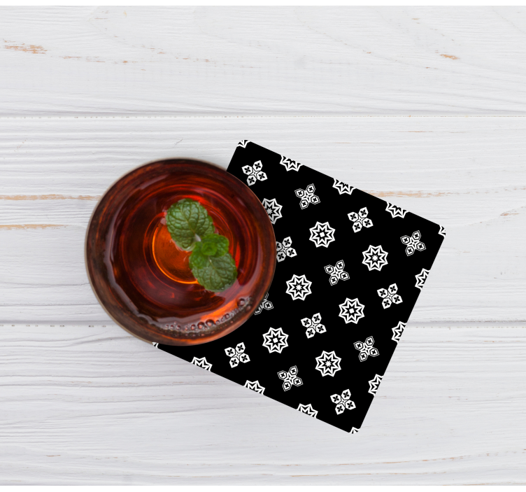 Sottobicchieri motivo floreale geometrico - TenStickers