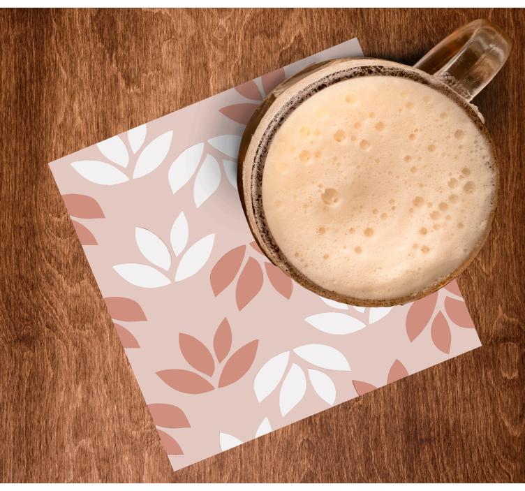 Sottobicchieri motivo foglia - TenStickers