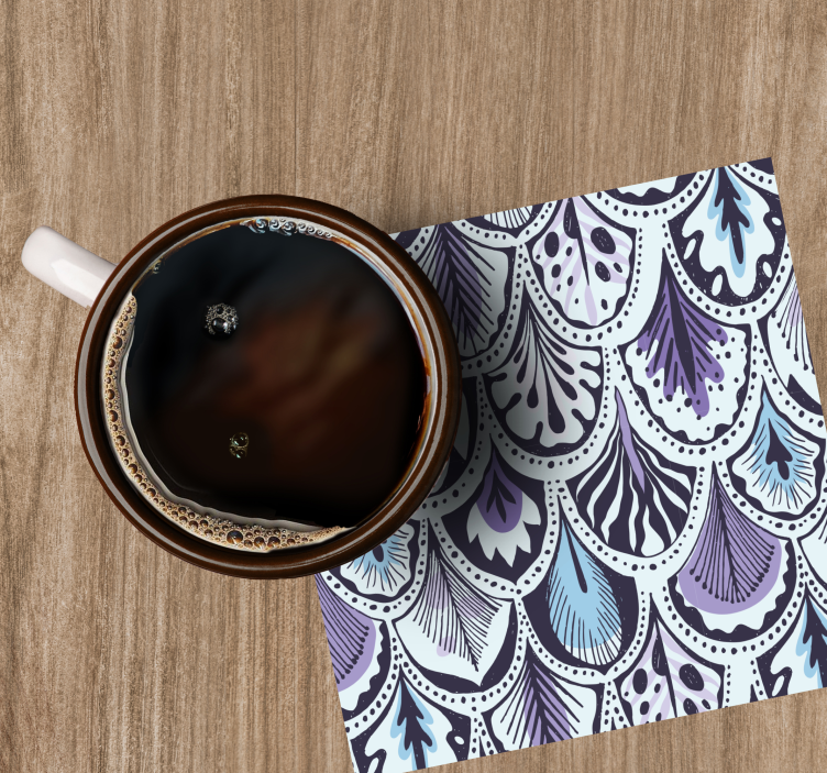 Sottobicchieri motivo foglia elegante - TenStickers