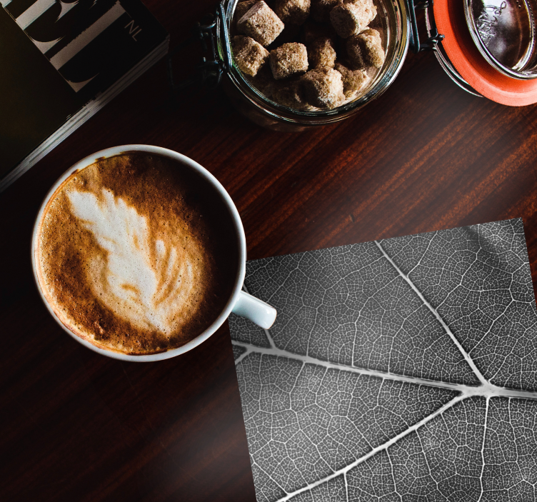 Sottobicchieri motivo foglia intricato - TenStickers