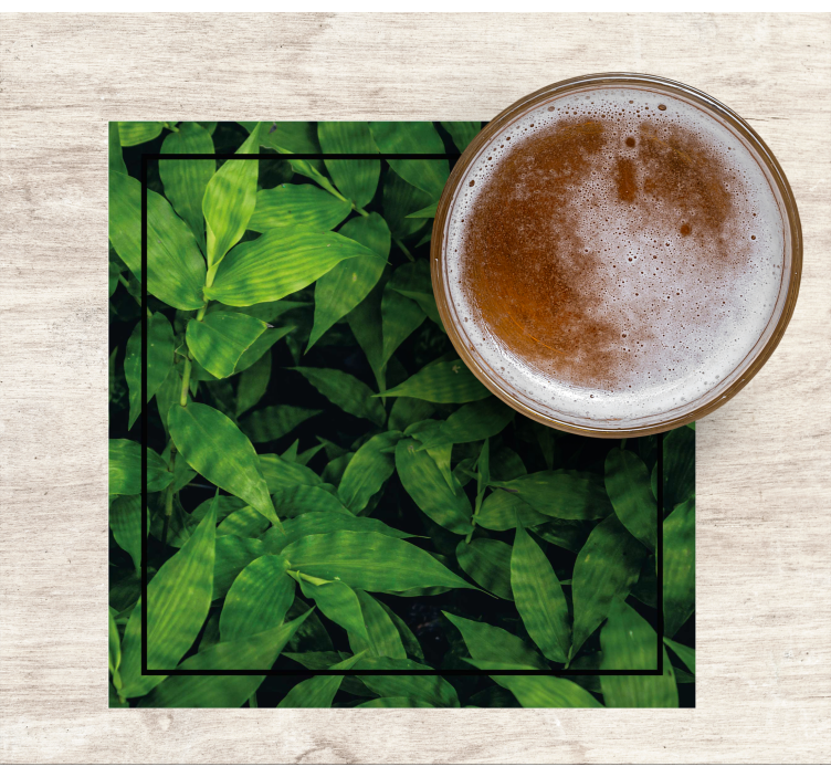 Sottobicchieri motivo foglia verde lussureggiante - TenStickers