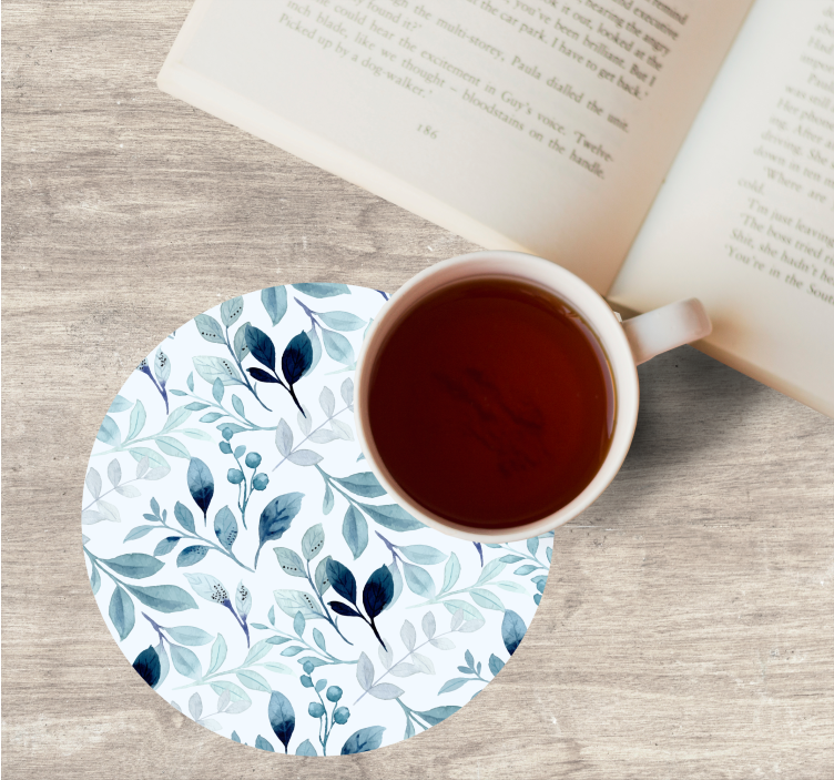 Sottobicchieri motivo fogliare floreale - TenStickers