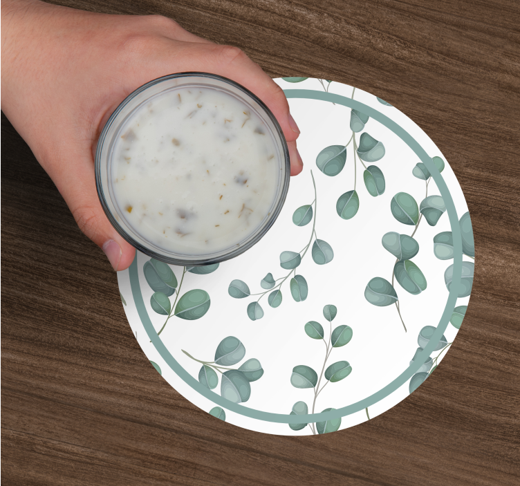 Sottobicchieri motivo foglie di eucalipto - TenStickers