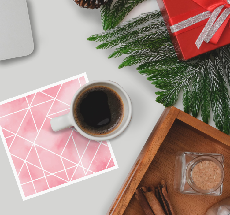 Sottobicchieri motivo geometrico rosa - TenStickers