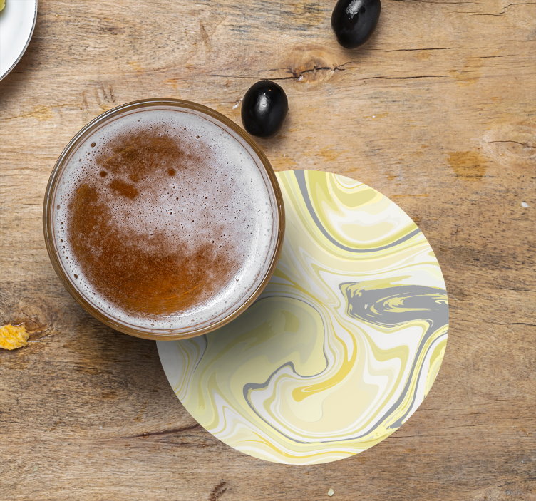 Sottobicchieri motivo giallo marmorizzato - TenStickers