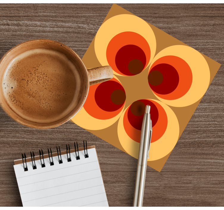 Sottobicchieri motivo gradiente circolare caldo - TenStickers