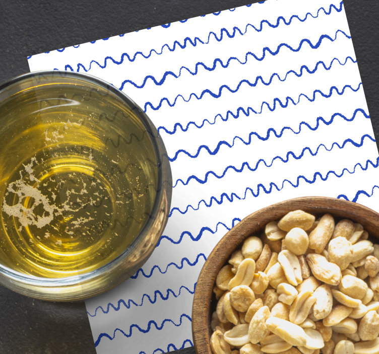 Sottobicchieri motivo linee blu ondulate - TenStickers