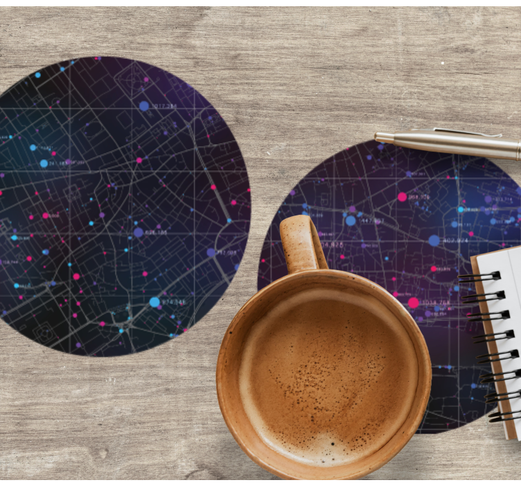 Sottobicchieri motivo mappa astratta - TenStickers