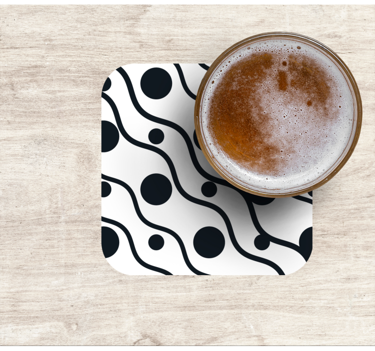 Sottobicchieri motivo ondulato con cerchi - TenStickers