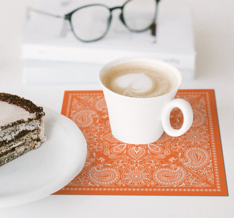 Sottobicchieri motivo paisley dettagliato - TenStickers