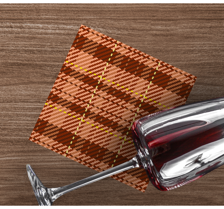 Sottobicchieri motivo scozzese marrone - TenStickers