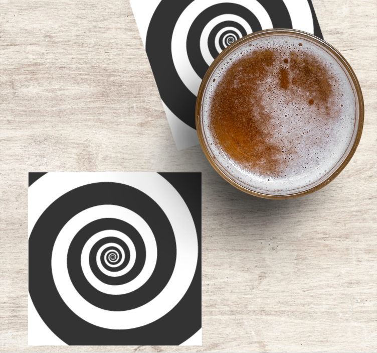 Sottobicchieri motivo spirale a contrasto - TenStickers
