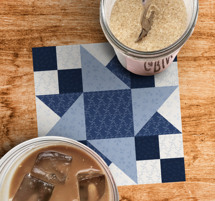 Sottobicchieri motivo stellato floreale elegante - TenStickers