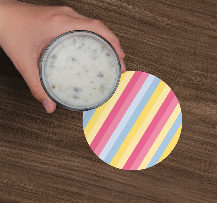 Sottobicchieri motivo striato colorato - TenStickers