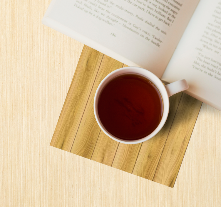 Sottobicchieri motivo tavola di legno - TenStickers