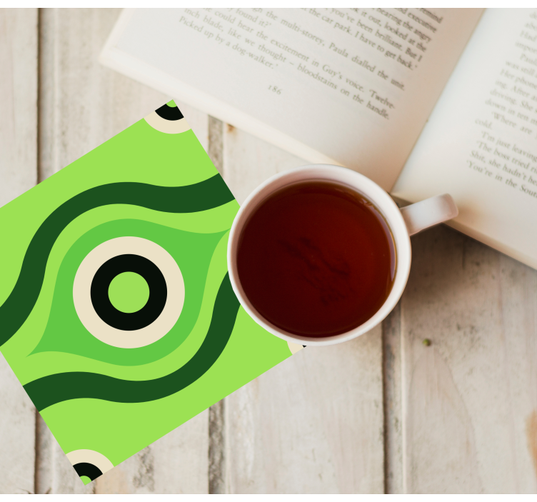 Sottobicchieri motivo verde ondulato - TenStickers