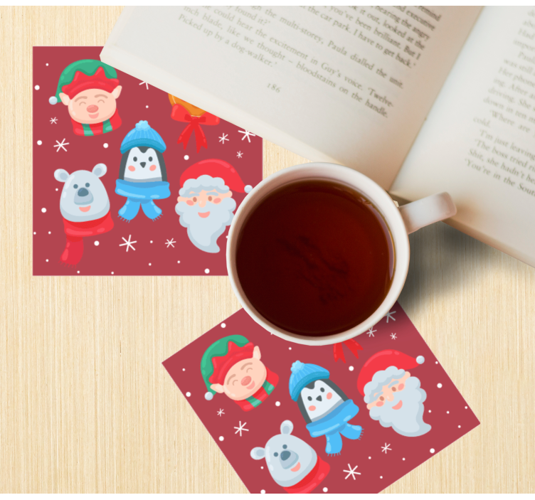Sottobicchieri natalizi assortimento di figure festive - TenStickers