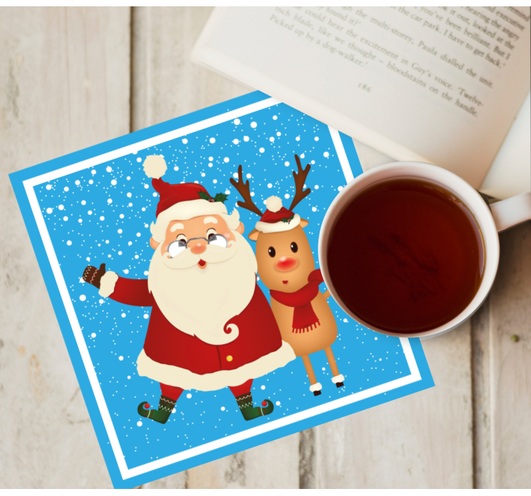 Sottobicchieri natalizi babbo natale e renne - TenStickers