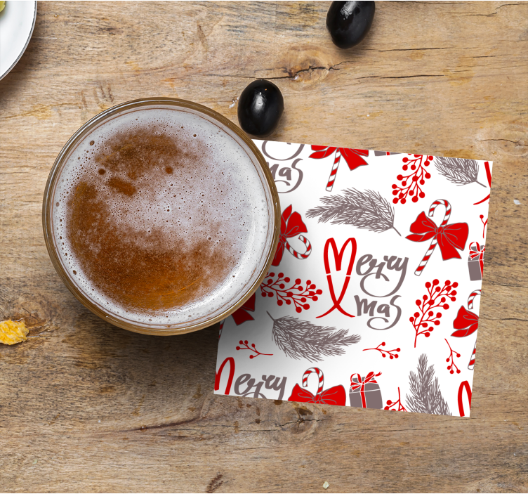 Sottobicchieri natalizi con motivi festivi - TenStickers