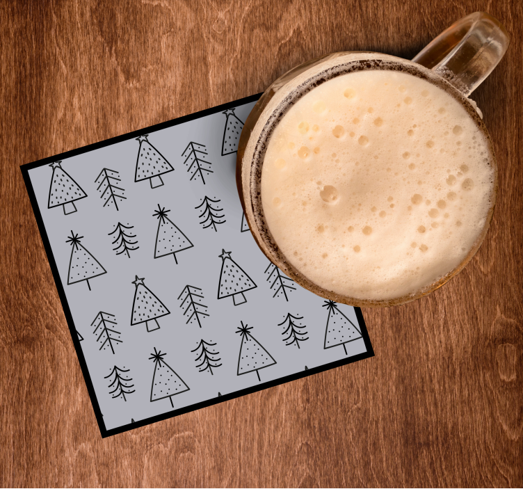 Sottobicchieri natalizi con motivi stilizzati ad albero - TenStickers