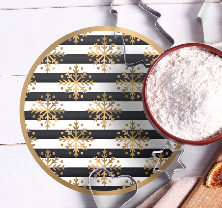 Sottobicchieri natalizi con motivo a fiocchi rigati - TenStickers