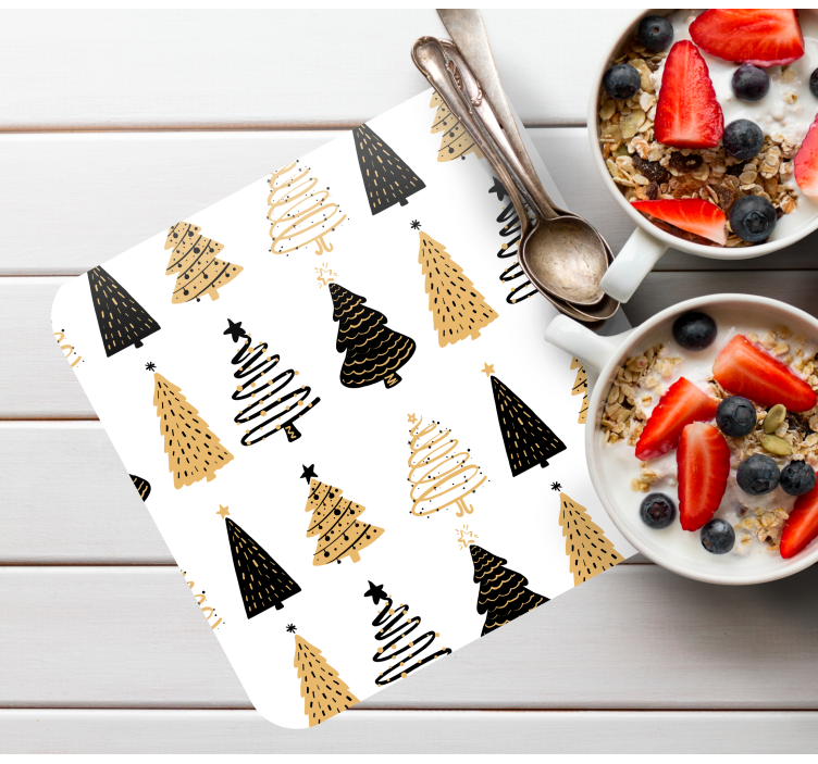 Sottobicchieri natalizi con motivo albero stilizzato - TenStickers