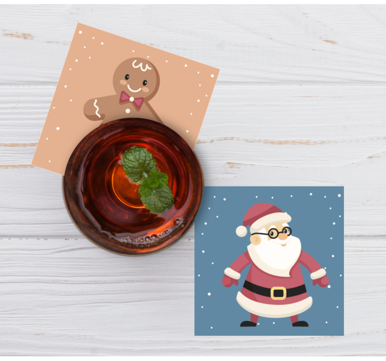 Sottobicchieri natalizi figure di pan di zenzero festive - TenStickers