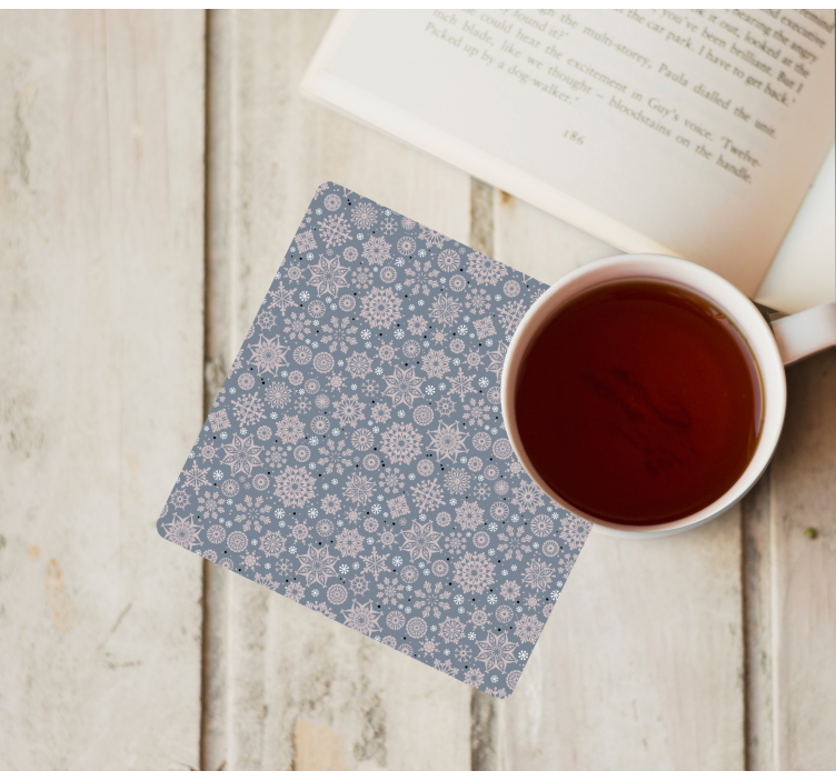 Sottobicchieri natalizi motivo floreale invernale - TenStickers