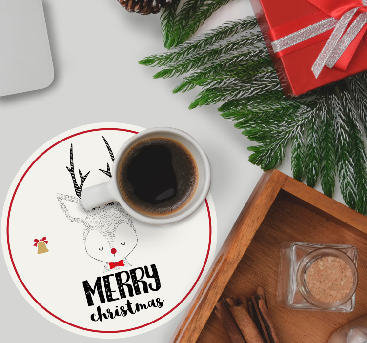 Sottobicchieri natalizi renne con campanelli - TenStickers