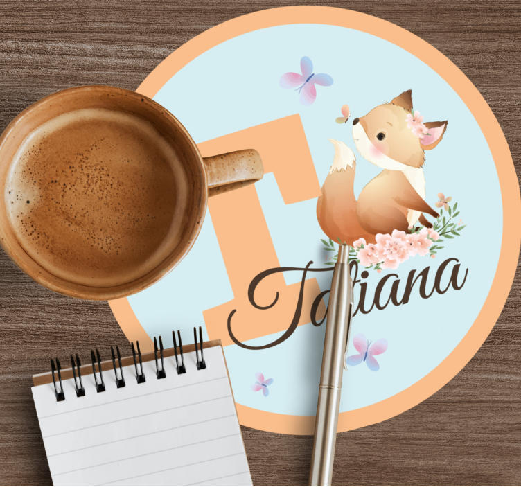 Sottobicchieri personalizzabili design volpe fantasiosa - TenStickers
