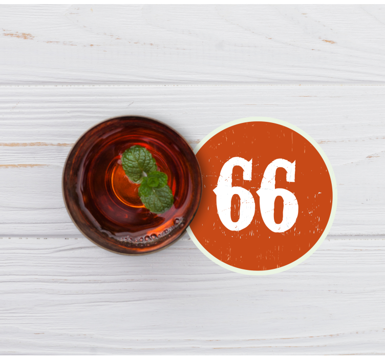 Sottobicchieri personalizzabili etichetta numerica circolare - TenStickers