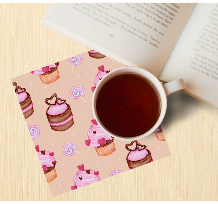 Sottobicchieri personalizzabili motivo cupcake dolce - TenStickers