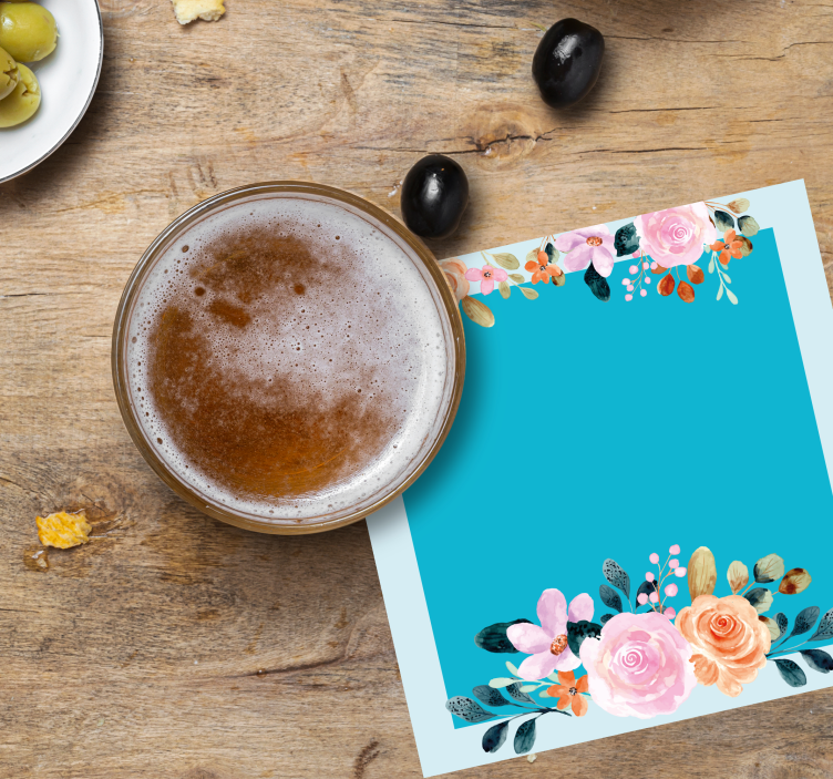 Sottobicchieri personalizzabili rettangolo floreale - TenStickers