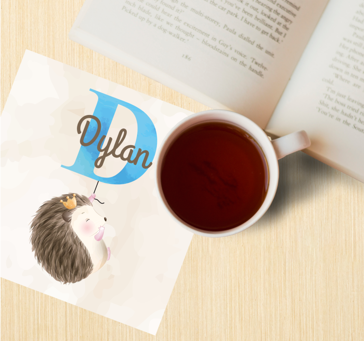 Sottobicchieri personalizzabili riccio con font marrone - TenStickers