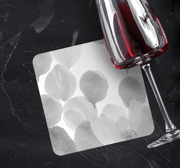 Sottobicchieri petali grigi sofisticati - TenStickers