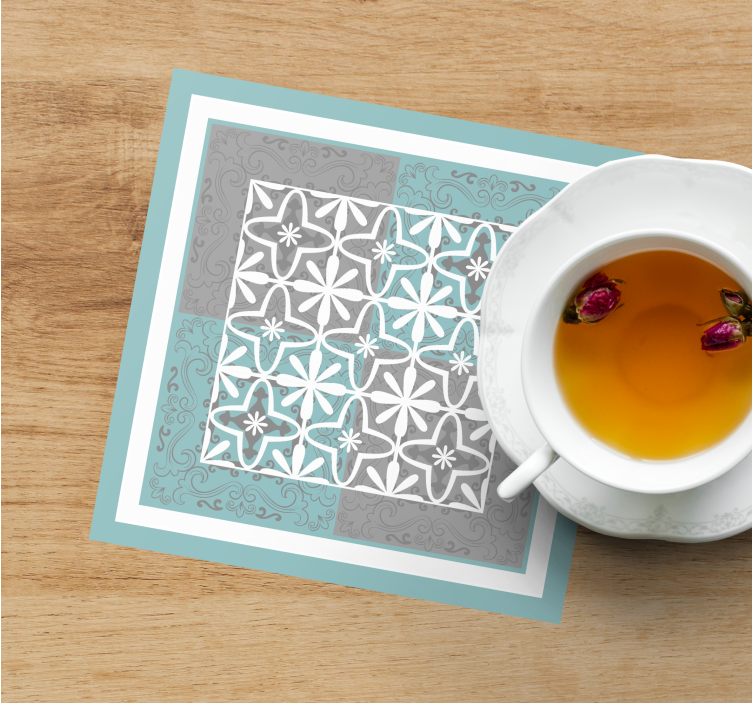 Sottobicchieri piastrelle emblema botanico dettagliato - TenStickers