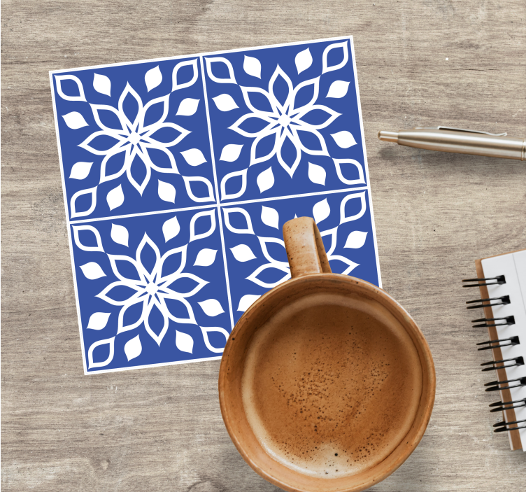 Sottobicchieri piastrelle quadrati floreali - TenStickers