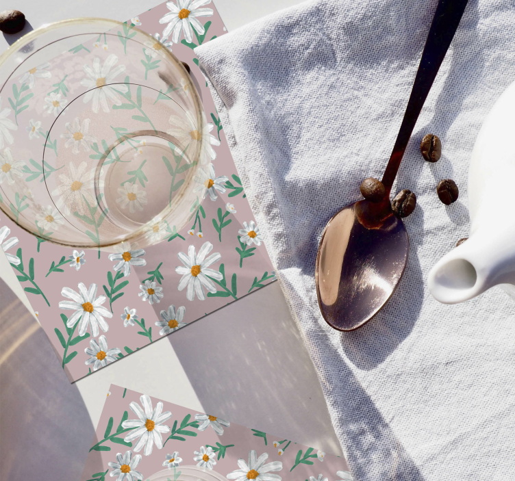 Sottobicchieri sfondo a motivo floreale - TenStickers