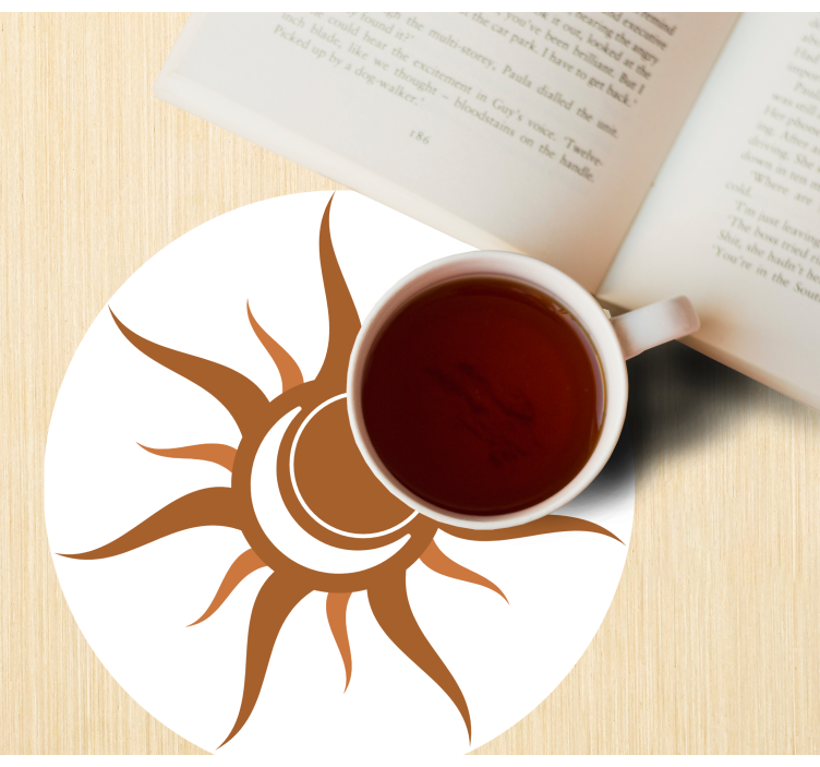 Sottobicchieri simbolo del sole con curve - TenStickers
