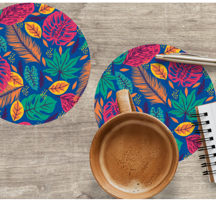 Sottobicchieri stampa foglia tropicale - TenStickers