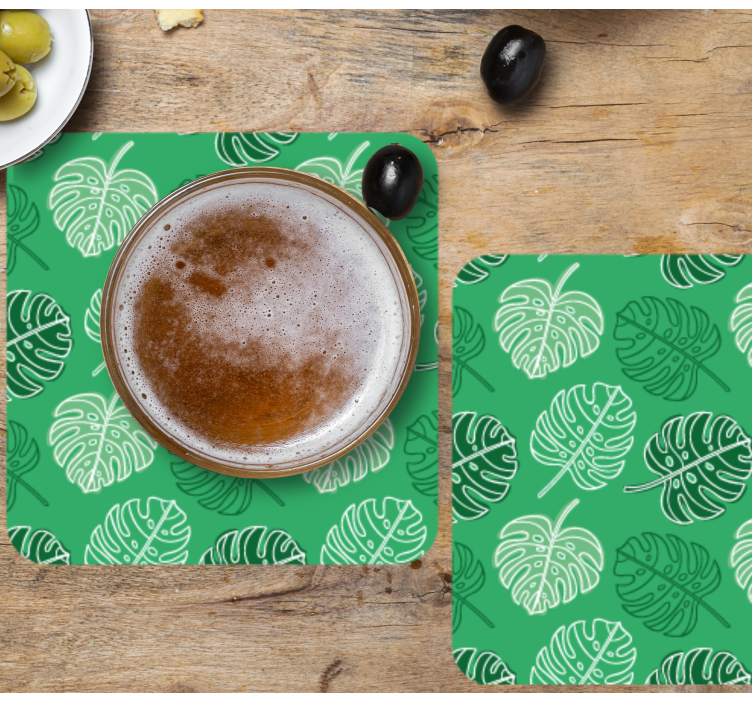 Sottobicchieri superficie a motivo fogliare - TenStickers