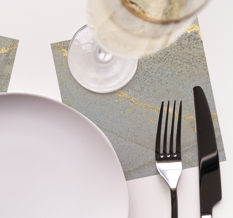 Sottobicchieri superficie in elegante foglia dorata - TenStickers