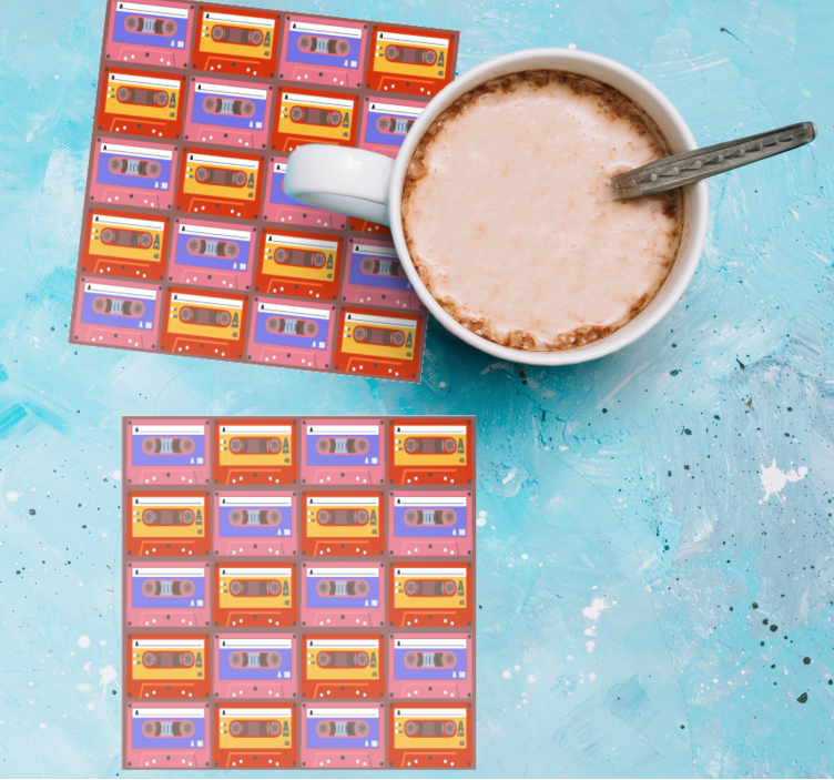 Sottobicchieri vintage cassette audio retrò - TenStickers