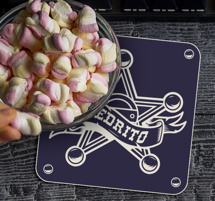Sottobicchieri vintage con distintivo da sceriffo - TenStickers